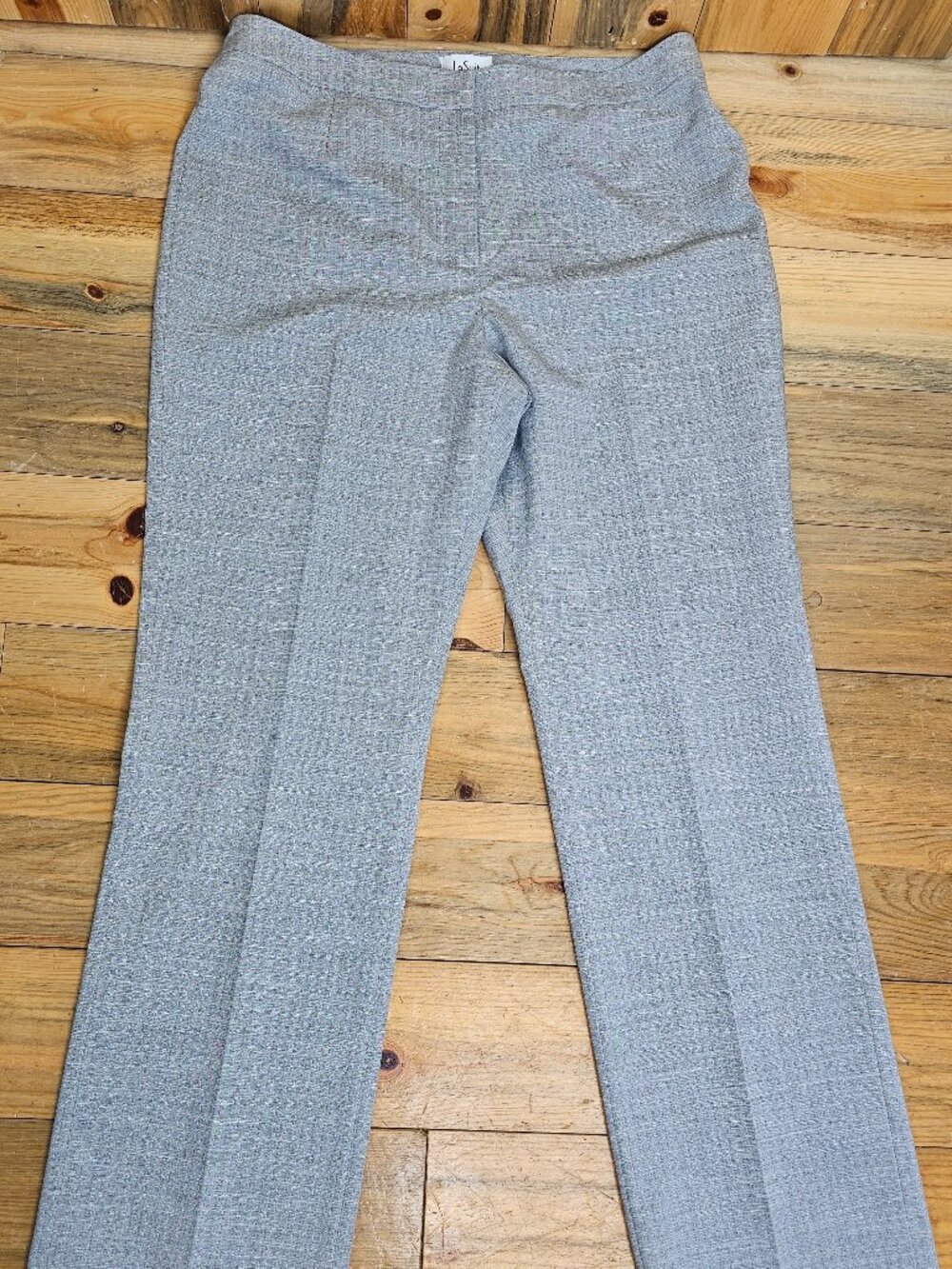Le Suit Gray Waffle Print Pants Size 12